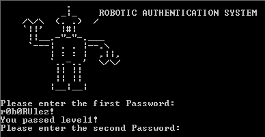 RoboAuth first password is
good