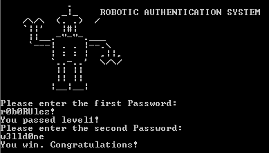 RoboAuth password 2 ok